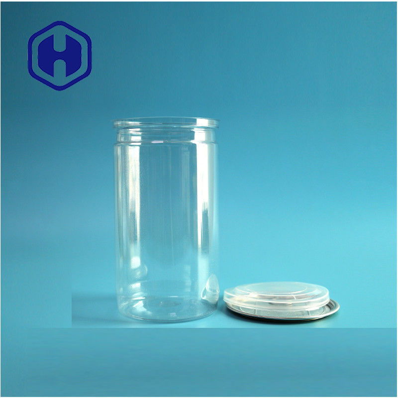 500 ml Προσαρμόστε τα σχέδια Σνακ Τροφίμων Επαναχρησιμοποιήσιμα πλαστικά κονσέρβα PET για συσκευασία τροφίμων