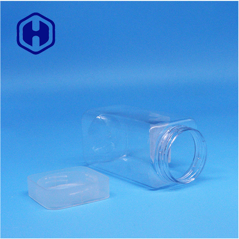 Διαφανές τετράγωνο φυστικοβούτυρο ζελέ τσαγιού φύλλου φιστίκι πλαστικό PET βάζα επίπεδο βίδα επάνω κάλυμμα