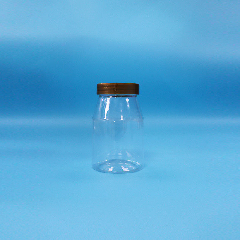 Διαυγές στρογγυλό πλατύ στόμα μπισκότο γλυκά μωρό τροφή φόρτωση PET πλαστικό βάζο καπάκι βίδα