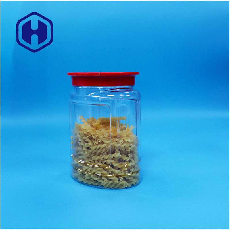 Οβάλ διαφανές πλαστικό καρύδια καραμέλες πιπέρι μπισκότα παιδική τροφή βάζο βρόχο καπάκι