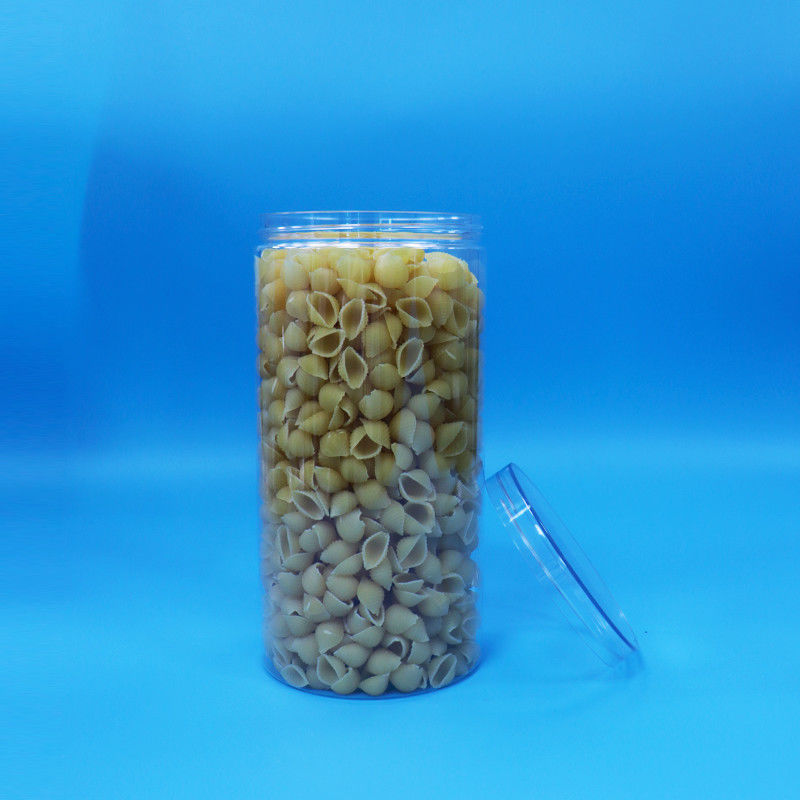 Τροφική ποιότητα Διαυγές κύλινδρο PET Στρογγυλό πλαστικό γλυκά μπισκότα Γάζα τροφίμων βίδα Διαυγές κάλυμμα