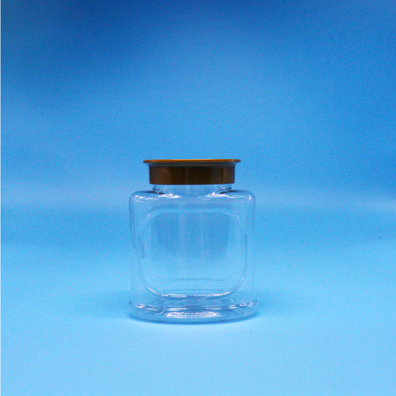 Διαφανές γλυκό μπισκότο κενό αεροστεγείς καρποί PET Τροφική ποιότητα πλαστικό βάζο βιδωτό κάλυμμα για τα τρόφιμα