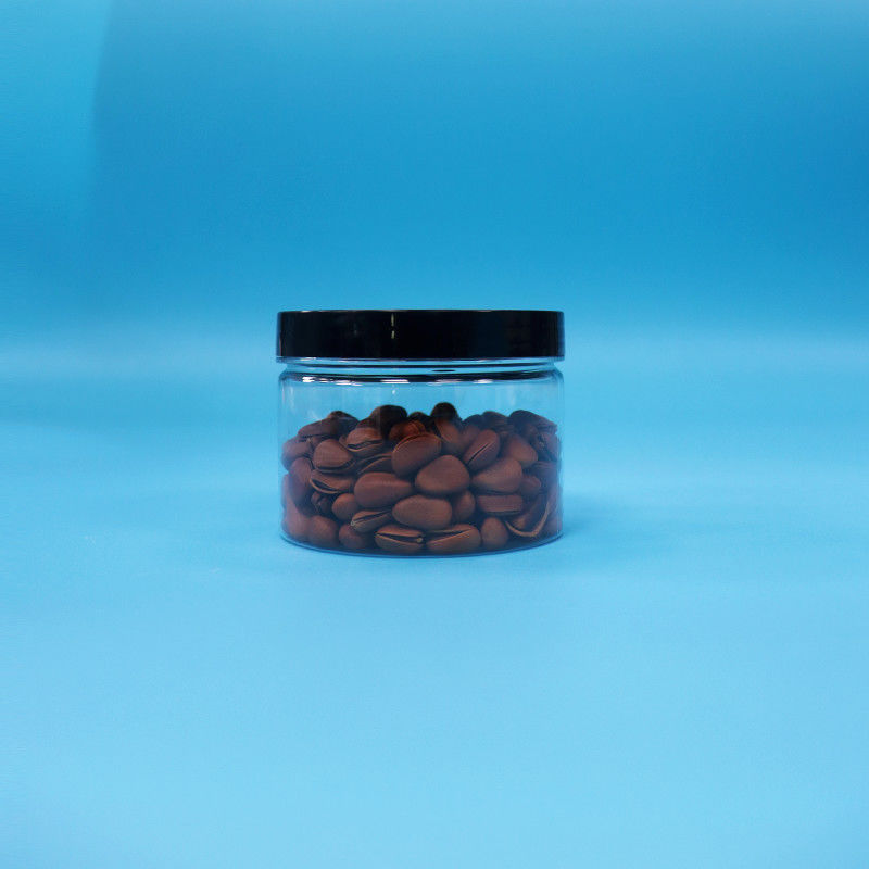 Διαφανές στρογγυλό στόμα σχήμα PET πλαστικό βάζο για μαύρο τσάι σπόρους παιχνίδι δώρο γλυκά Cooike