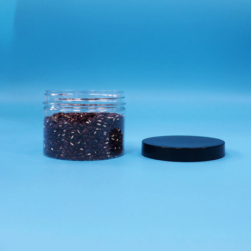 Διαφανές στρογγυλό στόμα σχήμα PET πλαστικό βάζο για μαύρο τσάι σπόρους παιχνίδι δώρο γλυκά Cooike