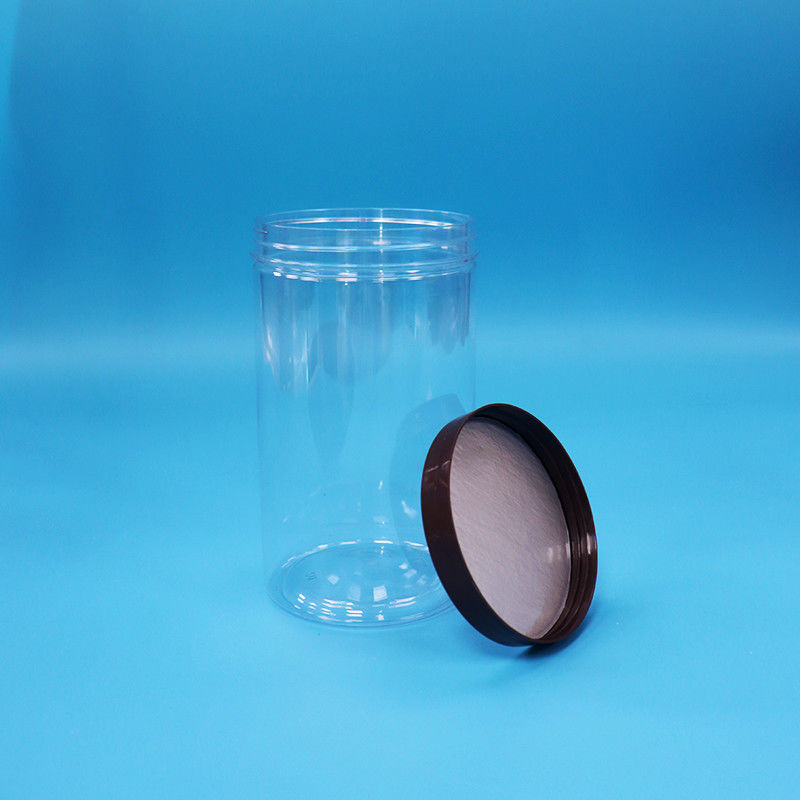 Πλαστικό Διαφανές ΠΕΤ Σνακ Τρόφιμα Γλυκά καρύδια Βάζο με μαύρο κανονικό βρόχο Top Cap