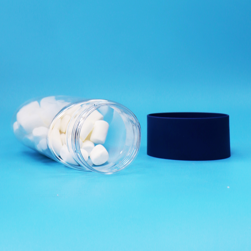 Τροφική ποιότητα οβάλ διαφανής πλαστικής PET μπισκότα καρύδια καραμέλα βάζο Ασφαλής καπάκι