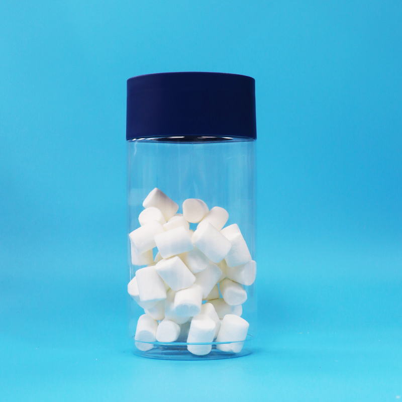 Τροφική ποιότητα οβάλ διαφανής πλαστικής PET μπισκότα καρύδια καραμέλα βάζο Ασφαλής καπάκι