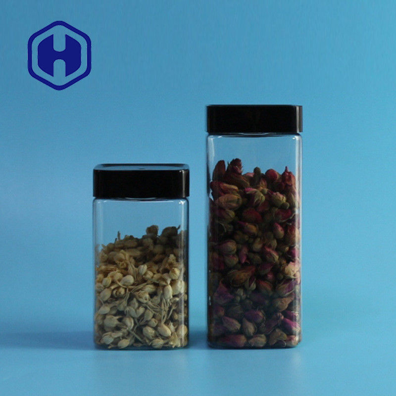 Καθαρίστε το κενό διαρροών ρύζι μπισκότων βάζων απόδειξης πλαστικό που συσκευάζει το τετραγωνικό βάζο της PET τροφίμων 555ml