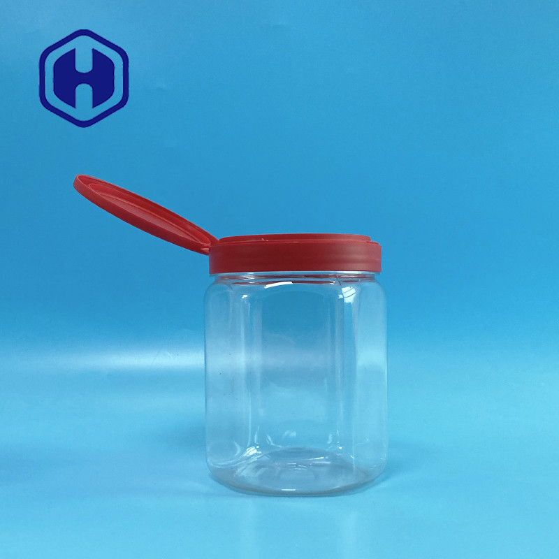 Πλαστικά βάζα της PET κτυπήματος τοπ εξαγωνικά σαφή για τα άλατα 660ml λουτρών