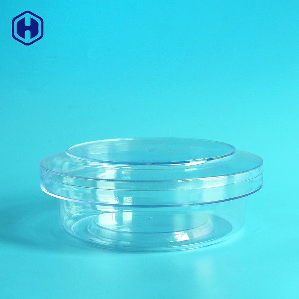 Διαφανές διαρροών ευρύ στόμα βάζων απόδειξης πλαστικό γύρω από τα πλαστικά μεταλλικά κουτιά