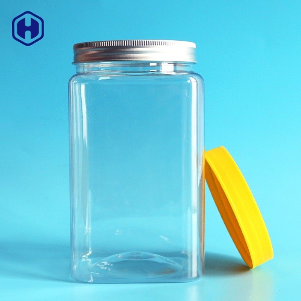 Τετραγωνικά πλαστικά εμπορευματοκιβώτια τροφίμων αλουμινίου ΚΑΠ γύρω από τη στοματική διάμετρο 83.3mm