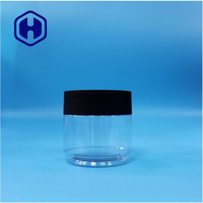 Στρογγυλό τροφικό καθαρό PET πλαστικό γλυκό μπισκότο ξηρά βατόμουρα βάζο μαύρο καπάκι