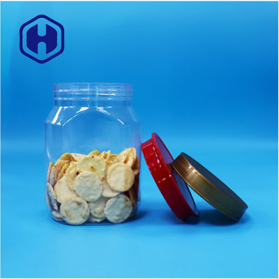Διαυγές εξάγωνο Μοναδικό σχήμα πλαστικών καρύδων Καραμέλες Στεγασμένα τρόφιμα Jar Screw Top Lid