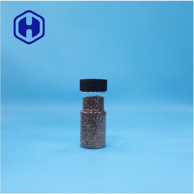 Διαφανές PET Σταφύλα αλάτι Μαύρο πιπέρι σκόνη Κάρυ μπαχαρικά βάζο Flip Top Cap