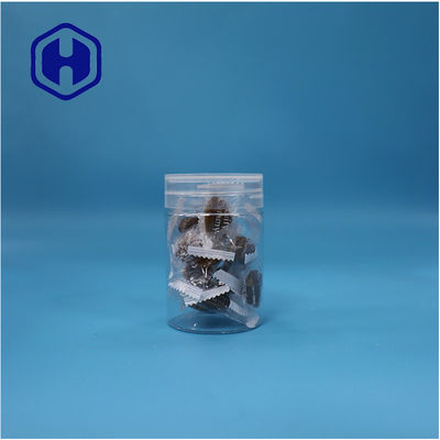 Στρογγυλό σχήμα Διαυγές πλαστικό PET γλυκά καραμέλες καρύδια πιπέρι βάζο επίπεδο βρόχο τοπίο κάλυμμα