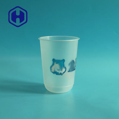 Πλαστικό φλυτζάνι τσαγιού φυσαλίδων γάλακτος μορφής του U εκτύπωσης συνήθειας IML PP για τον κρύο καφέ χυμού
