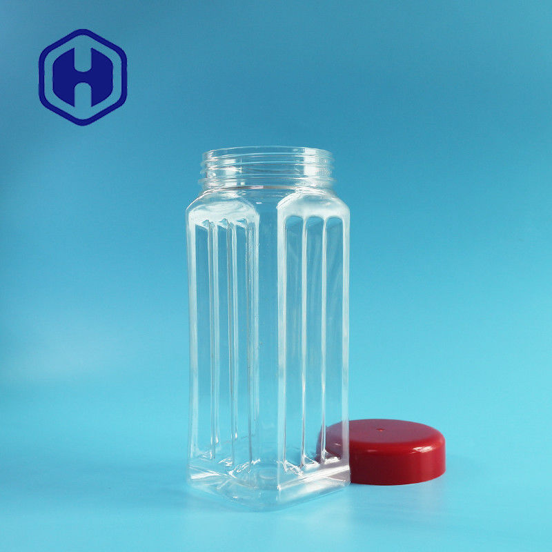 171mm ύψους της PET τετραγωνική βάζων μαζική καρυδιών κάλυψη ξηρών λαχανικών 560ml τσαγιού των δυτικών ανακαρδίων Scented πλαστική