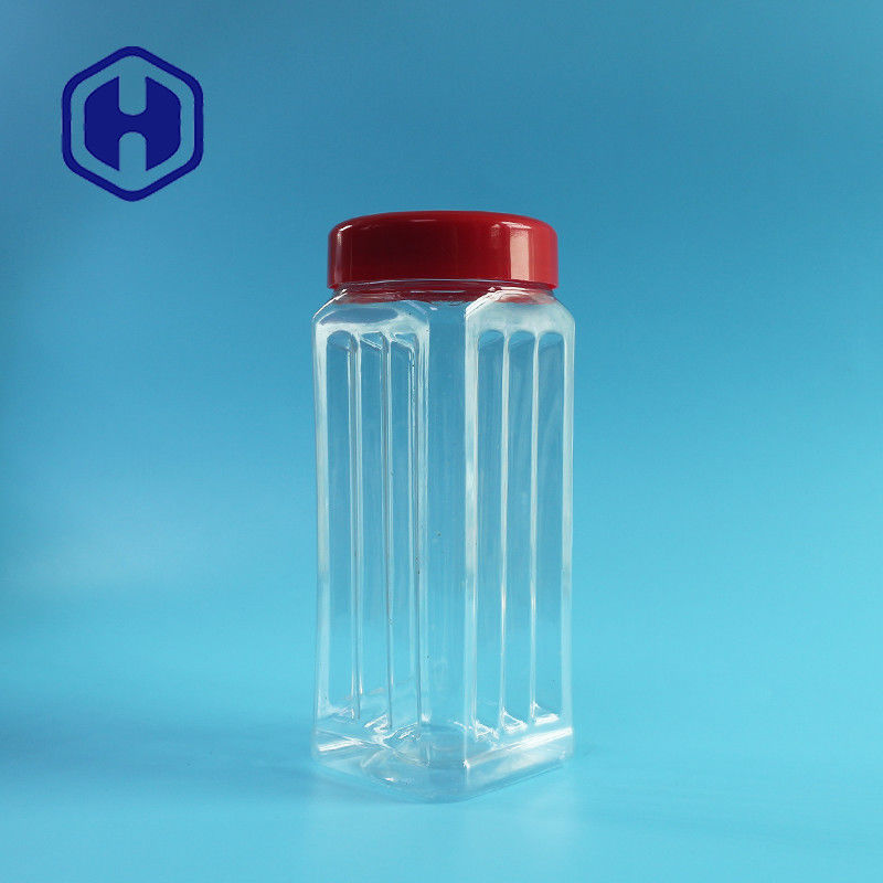 171mm ύψους της PET τετραγωνική βάζων μαζική καρυδιών κάλυψη ξηρών λαχανικών 560ml τσαγιού των δυτικών ανακαρδίων Scented πλαστική