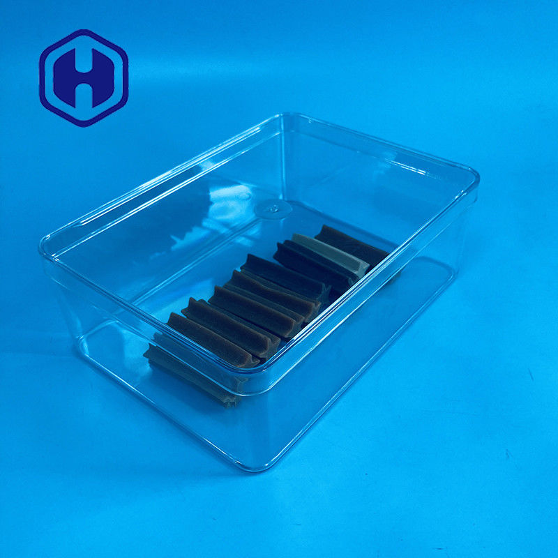 1180 ml ΠΕΤ συσκευαζόμενο κουτί για μία φορά Μεγάλο μέγεθος Τετράγωνο πλαστικό συσκευαζόμενο κουτί σοκολάτας