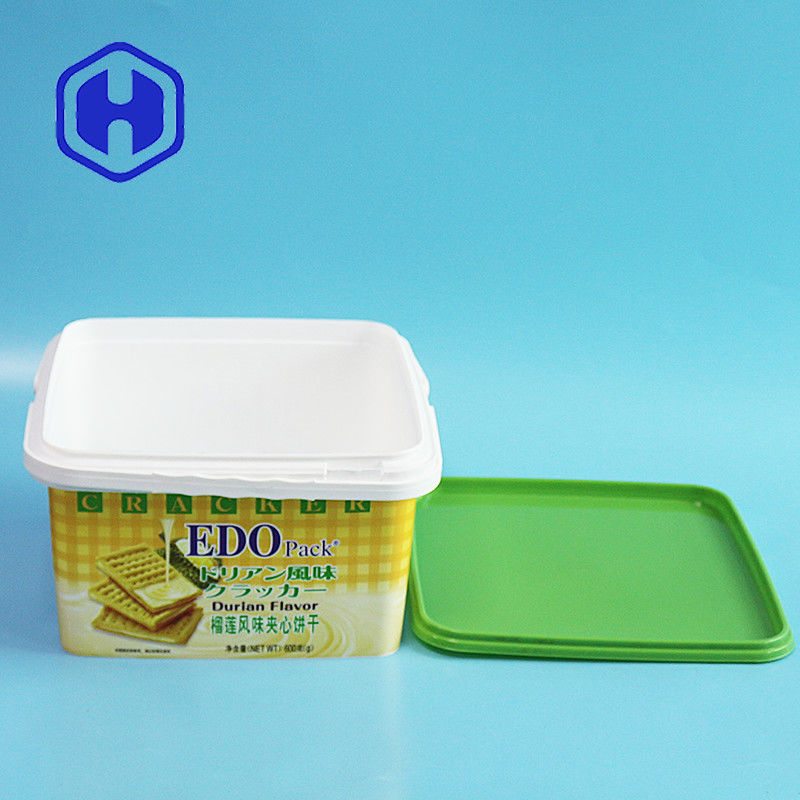 Διακοσμητικό πολυτελές IML κοντέινερ πλαστικό Χριστούγεννα τυρί μπισκότα συσκευασία Κράκερ κουτί