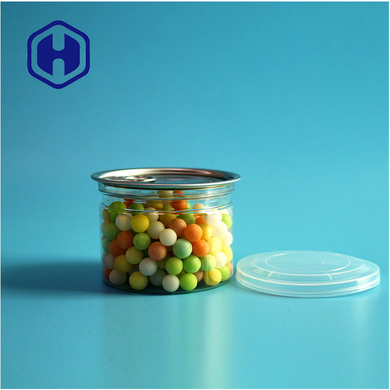 Καραμέλες Σοκολάτα Σνακ 250ml 8oz Διαφανές Διαφανές PET κονσέρβες Τροφίμων συσκευασία με εύκολο ανοιχτό τέλος