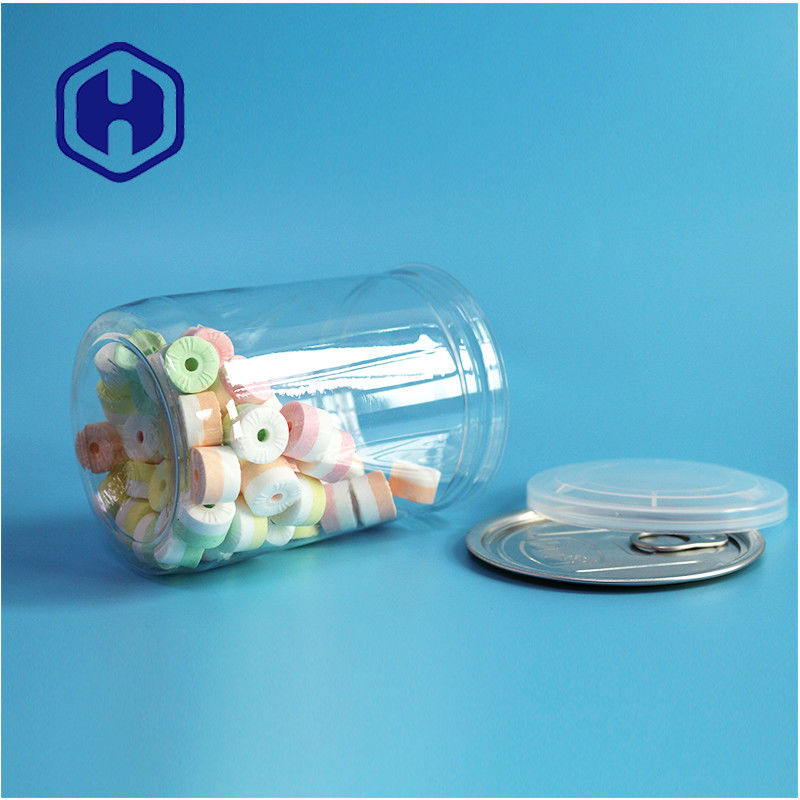 500ml 17oz Συσκευή σούπερ μάρκετ Διαφανές πλαστικό δοχείο PET με εύκολο ανοιχτό άκρο αλουμινίου