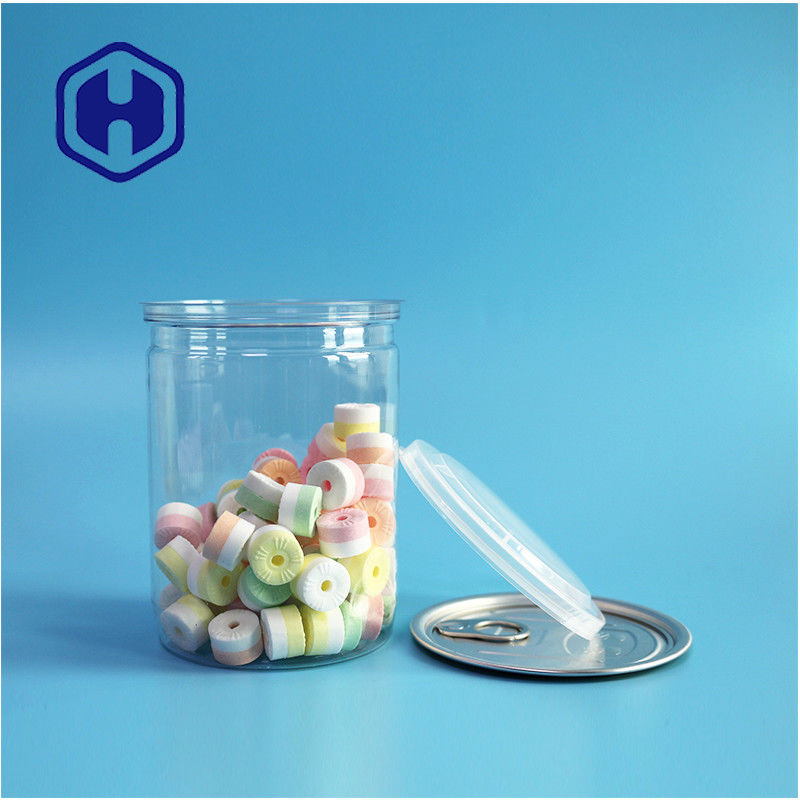 500ml 17oz Συσκευή σούπερ μάρκετ Διαφανές πλαστικό δοχείο PET με εύκολο ανοιχτό άκρο αλουμινίου