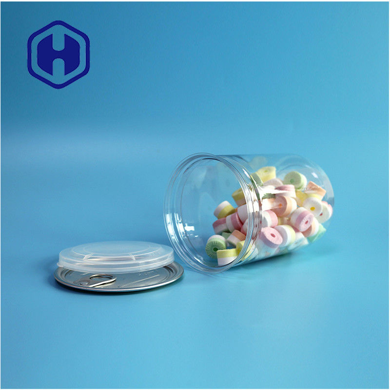 500ml 17oz Συσκευή σούπερ μάρκετ Διαφανές πλαστικό δοχείο PET με εύκολο ανοιχτό άκρο αλουμινίου