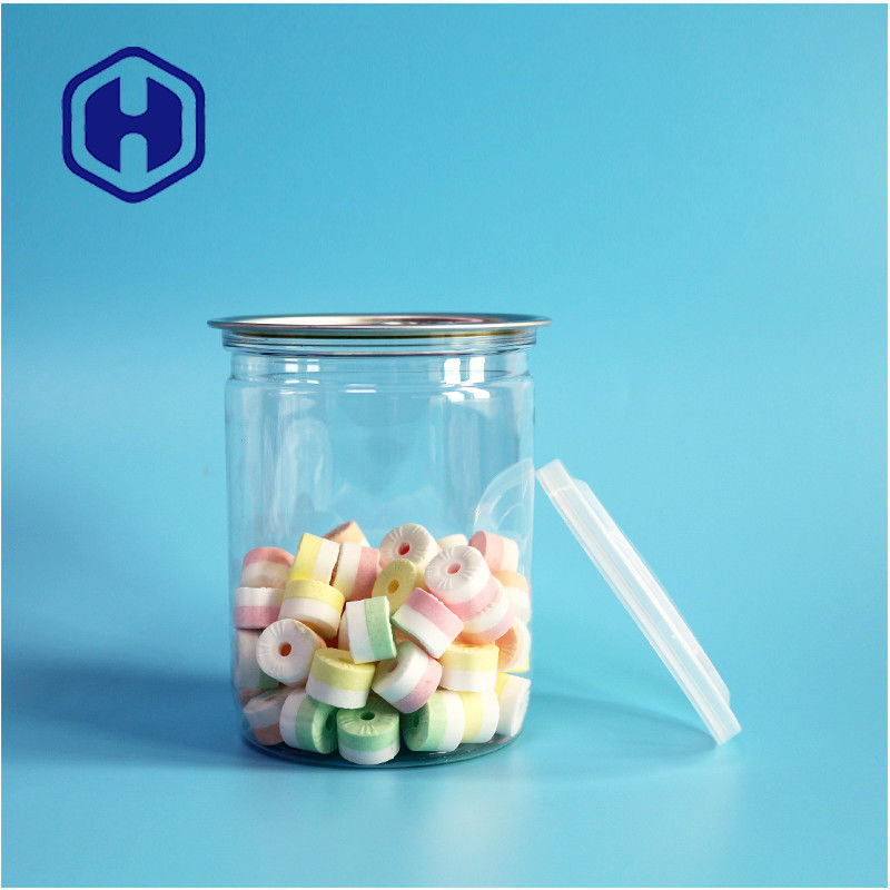 500ml 17oz Συσκευή σούπερ μάρκετ Διαφανές πλαστικό δοχείο PET με εύκολο ανοιχτό άκρο αλουμινίου