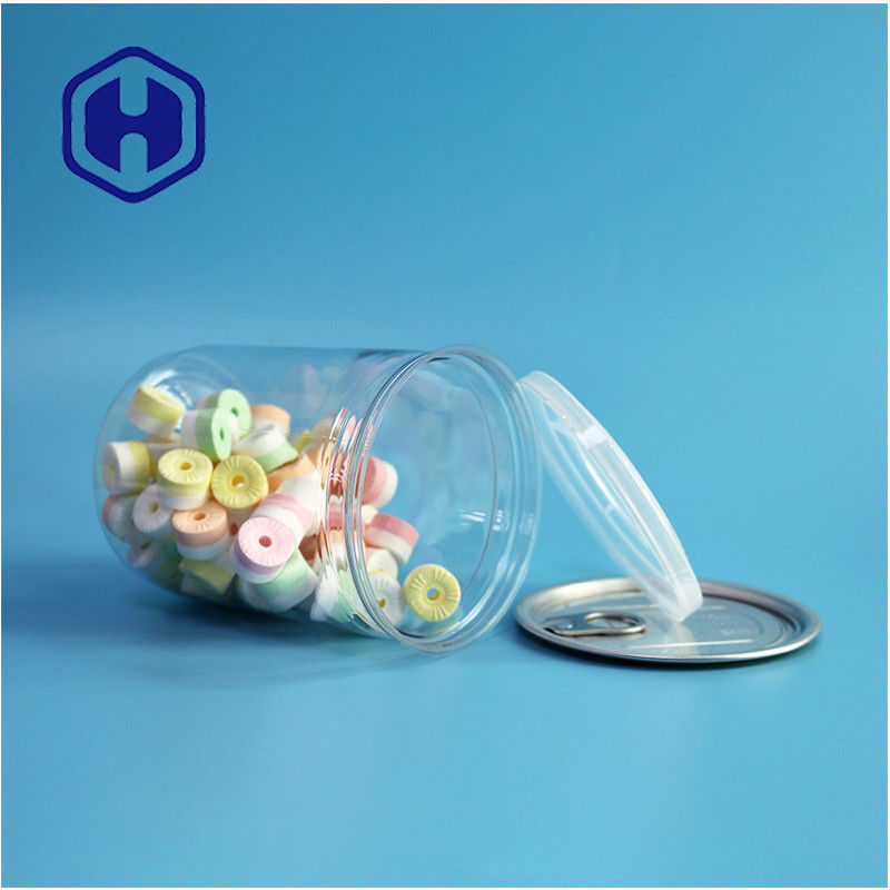 500ml 17oz Συσκευή σούπερ μάρκετ Διαφανές πλαστικό δοχείο PET με εύκολο ανοιχτό άκρο αλουμινίου