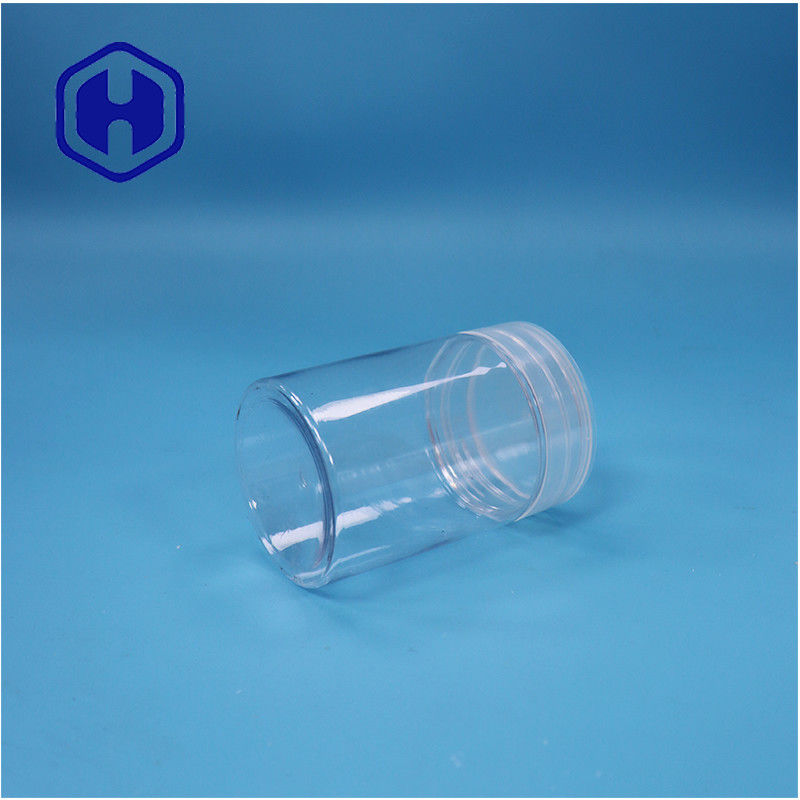 Στρογγυλό σχήμα Διαυγές πλαστικό PET γλυκά καραμέλες καρύδια πιπέρι βάζο επίπεδο βρόχο τοπίο κάλυμμα