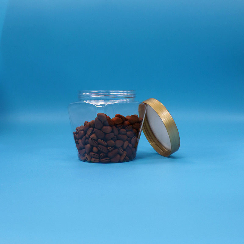 Πλαστικό PET διατροφικής ποιότητας ευρύ στόμα Διαφανές βάζο γλυκό με βρόχιο επίπεδο καπάκι