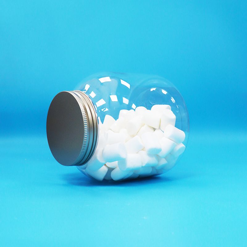 Αλουμινένια βιδωτά καπάκια Διαφανή πλαστικά PET Στρογγυλά βάζα για καραμέλες, ξηρούς καρπούς, καθημερινά τρόφιμα, φιλικά προς το περιβάλλον