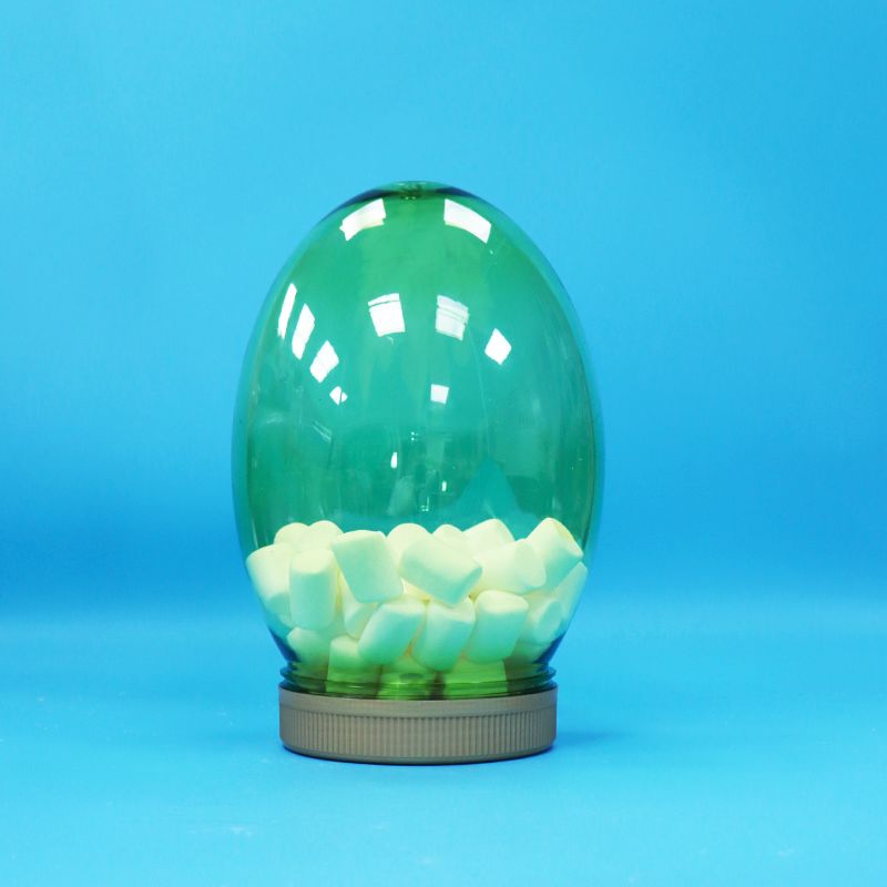 Μοναδικό σχήμα Διαφανές πλαστικό PET Τρόφιμα Βαθμού Ξηρών Καρπών Φιστικιών Γλυκών Δοχείο Βίδας Επίπεδο Καπάκι