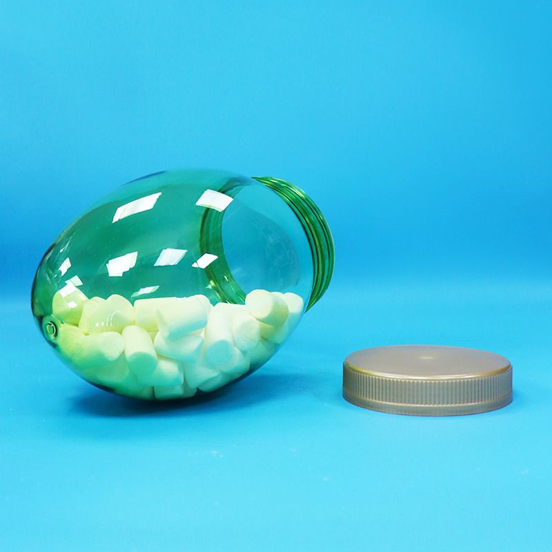 Μοναδικό σχήμα Διαφανές πλαστικό PET Τρόφιμα Βαθμού Ξηρών Καρπών Φιστικιών Γλυκών Δοχείο Βίδας Επίπεδο Καπάκι