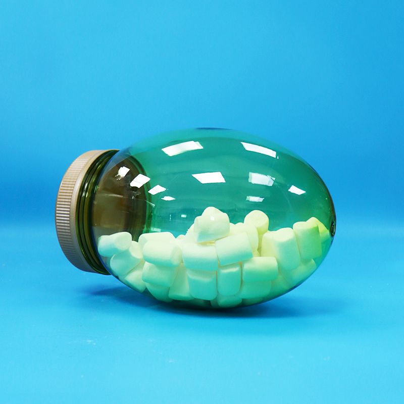 Μοναδικό σχήμα Διαφανές πλαστικό PET Τρόφιμα Βαθμού Ξηρών Καρπών Φιστικιών Γλυκών Δοχείο Βίδας Επίπεδο Καπάκι