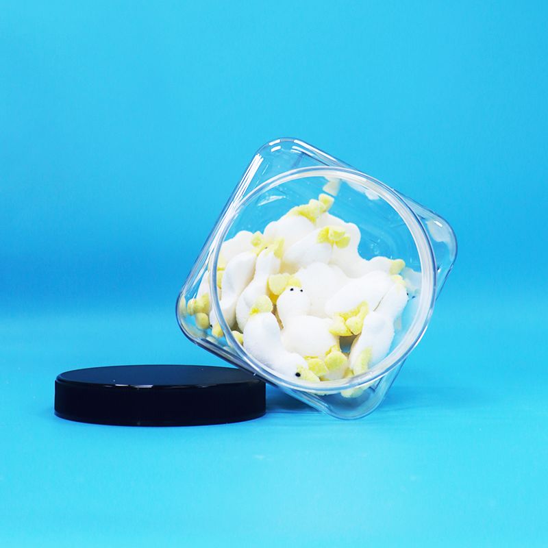 Πλαστικές φιάλες διαφανούς πλαστικού PET με τετράγωνο σχήμα