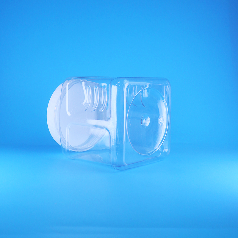 Τετράγωνο Άδειο PET Βιδωτό Καπάκι Διαφανή Πλαστικά Βάζα Λαβής Για Γλυκά Ξηρών Καρπών Φρούτων Βρεφικών Τροφών