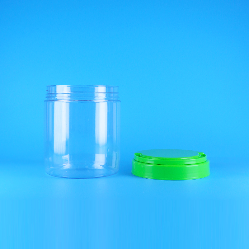 Καπάκι με βίδα χωρίς BPA, σφραγιζόμενο, άδειο πλαστικό PET, διαφανές στρογγυλό βάζο για φυστικοβούτυρο