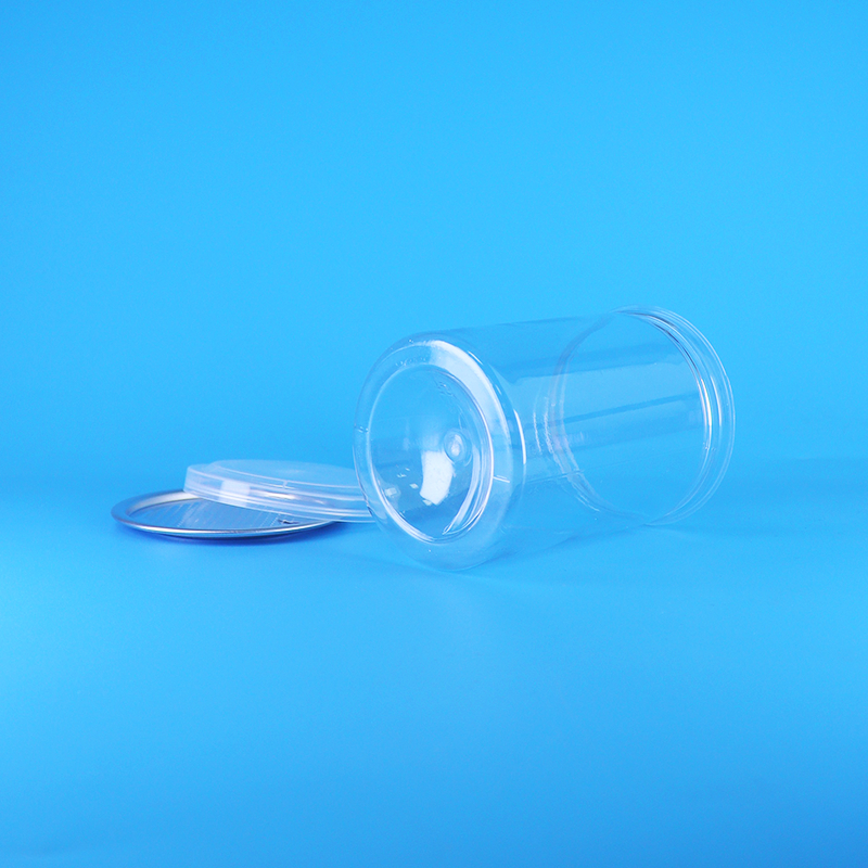 Διαφανή στρογγυλά πλαστικά δοχεία PET χωρίς BPA για καραμέλες, γιαούρτι, παιδικές τροφές, μπισκότα, καπάκι PE