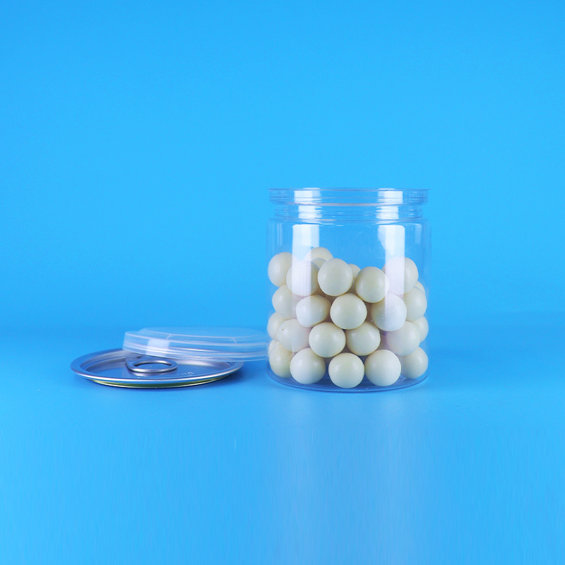 Διαρροή απρόσκοπτη Εύκολο ανοιχτό καπάκι Διαυγές στρογγυλό σνακ Γλυκά ΠΕΤ πλαστικά κονσέρβες συσκευασία τροφίμων