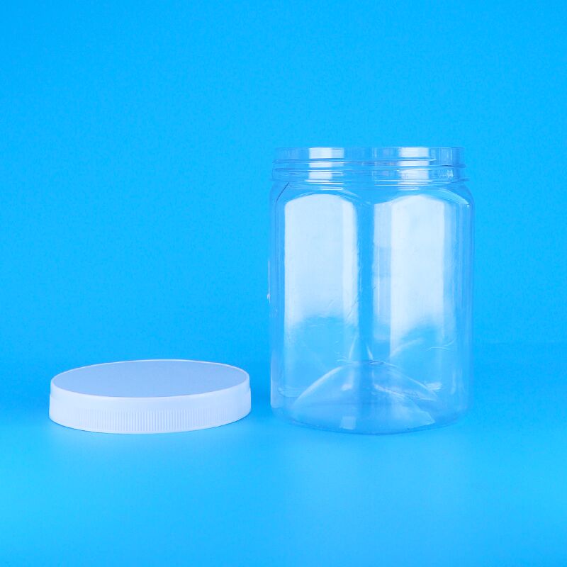 Εξαγωνικό σχήμα Διαφανές πλαστικό PET για μπισκότα, πεκάν, αποξηραμένες τηγανιτές πατάτες, δοχείο, λευκό επίπεδο καπάκι