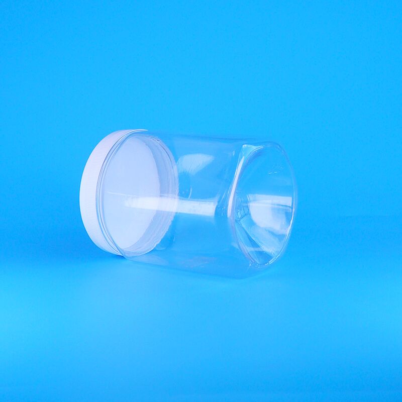 Εξαγωνικό σχήμα Διαφανές πλαστικό PET για μπισκότα, πεκάν, αποξηραμένες τηγανιτές πατάτες, δοχείο, λευκό επίπεδο καπάκι