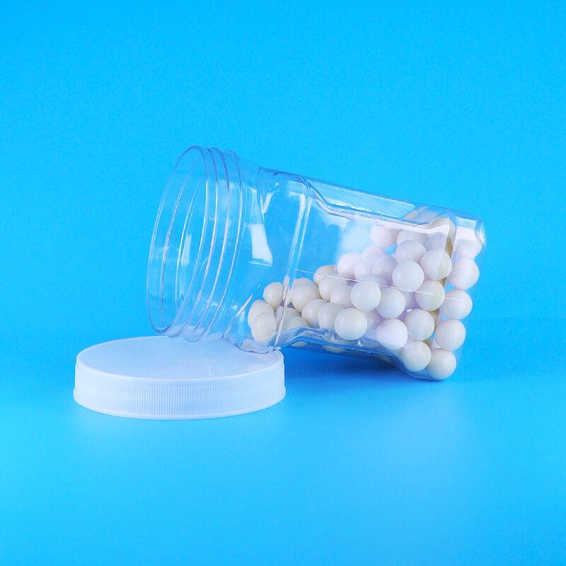 Σεζάμι καλαμπόκι γεμίζει μπισκότα ΠΕΤ Διαφανές πλαστικό βίδα Κεπάσματα τετραγωνική λαβή δοχεία Bpa δωρεάν