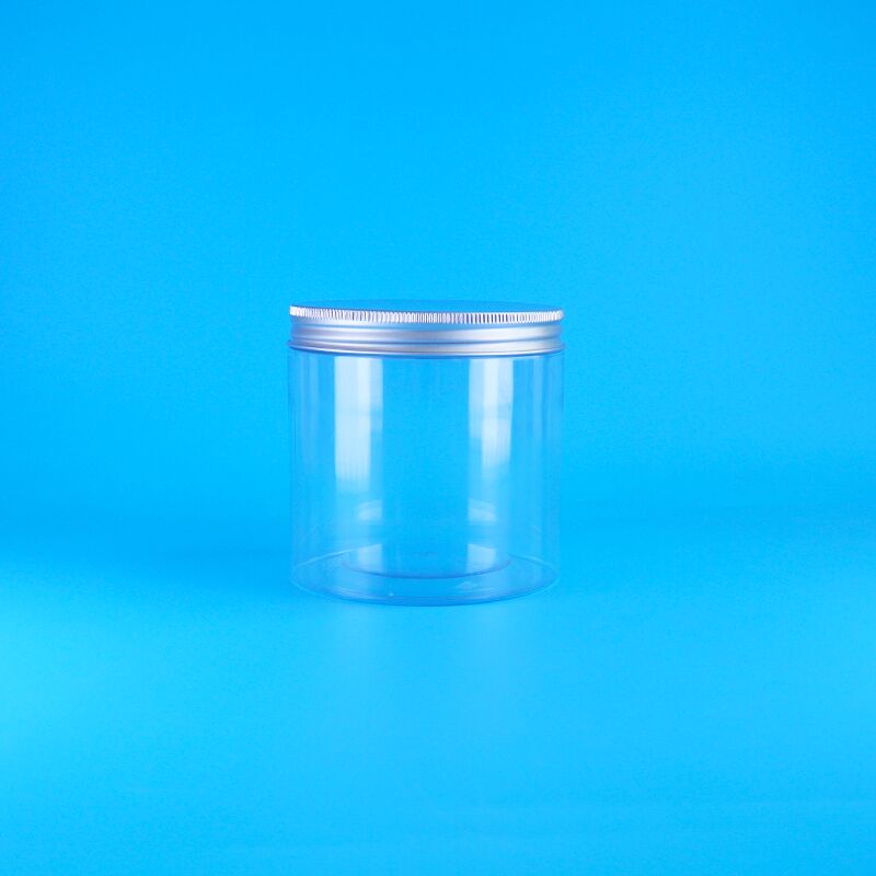 Κύλινδρο Εύκολο ανοιχτό καπάκι Τρόφιμα Καφέ Καραμέλες Μπισκότα Τσάι Ροζ Πλαστικό Διαφανές βάζο PET