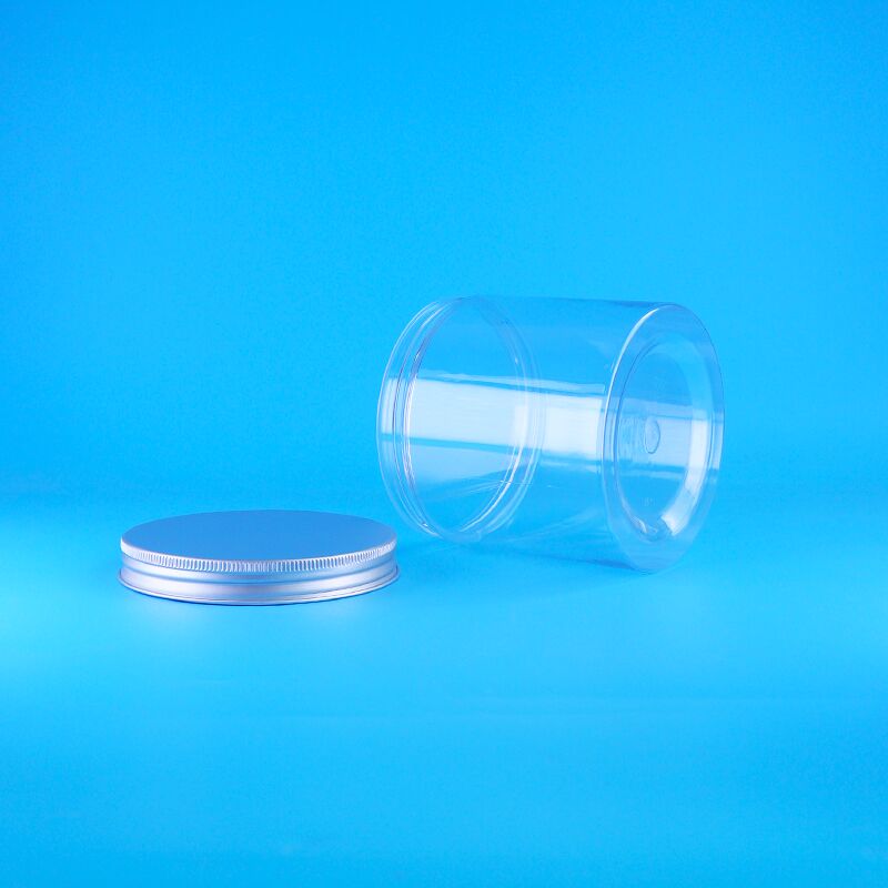 Κύλινδρο Εύκολο ανοιχτό καπάκι Τρόφιμα Καφέ Καραμέλες Μπισκότα Τσάι Ροζ Πλαστικό Διαφανές βάζο PET