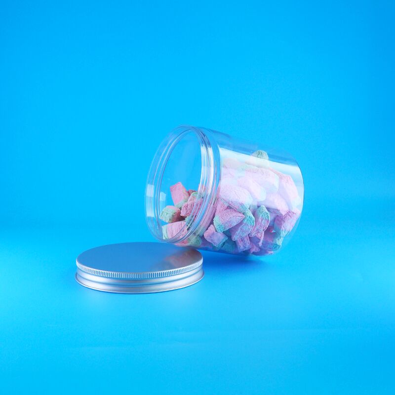 Στρογγυλό Αλουμίνιο Εύκολο Ανοιχτό Καπάκι Τρόφιμα Καραμέλες Μπισκότα Γιασμίνι Τσάι Πλαστικό Διαφανές βάζο PET