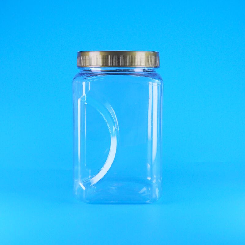 ΠΕΤ τετραγωνικό σχήμα διαφανές Καφέ Κεπάκι πλαστικό Τροφικά μπισκότα Αμύγδαλο