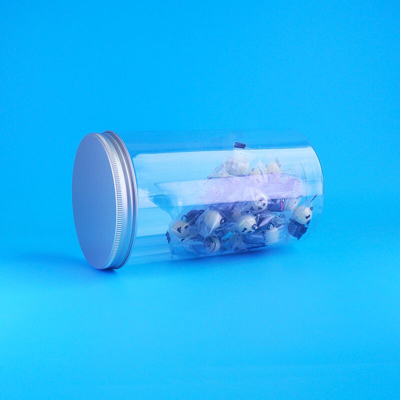 Διαφανή, κατάλληλα για τρόφιμα, αποξηραμένα φρούτα, τραγανά φιστίκια, μπισκότα αρκουδάκι, στρογγυλά PET βάζα, βιδωτά καπάκια