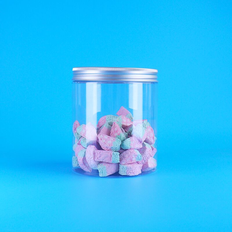 Διαυγές πλαστικό PET στρογγυλό βάζο δαμάσκηνα καραμέλες σκιτλς φρούτα ζελέ μουνγκ φασόλια κέικ βίδα κάλυμμα